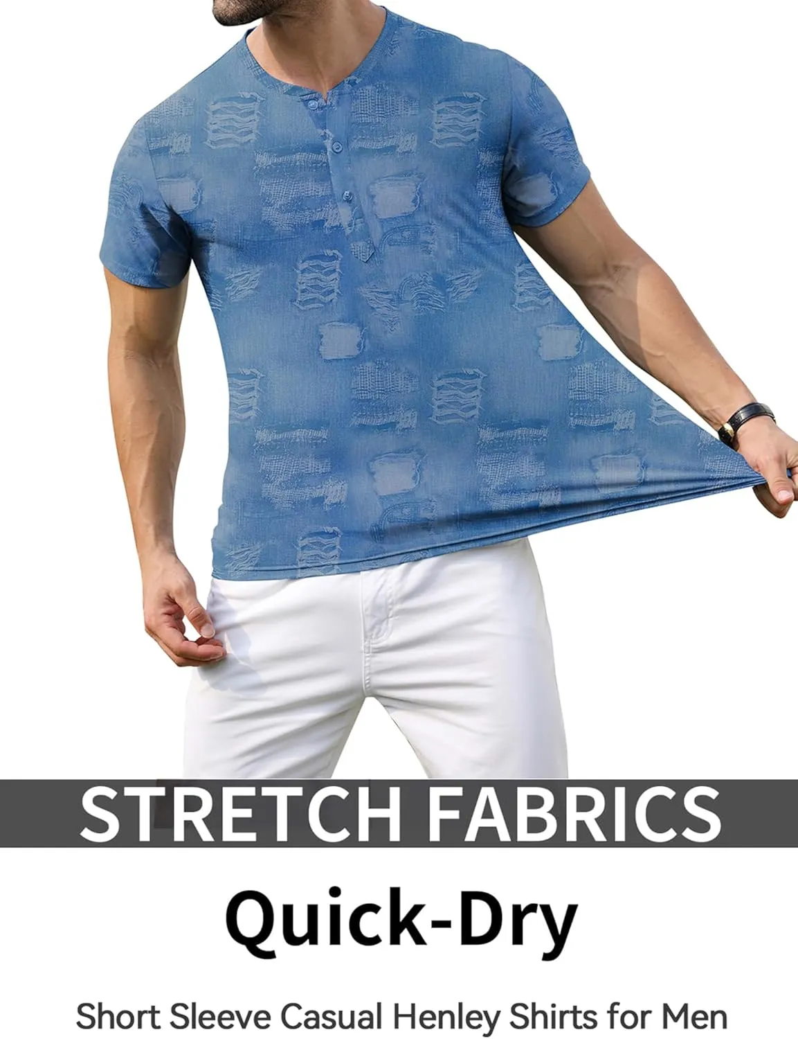 PEGENO Men's Henley Shirts Short Sleeve Moisture Wicking Quick Dry Casual Workout Athletic Golf Shirts