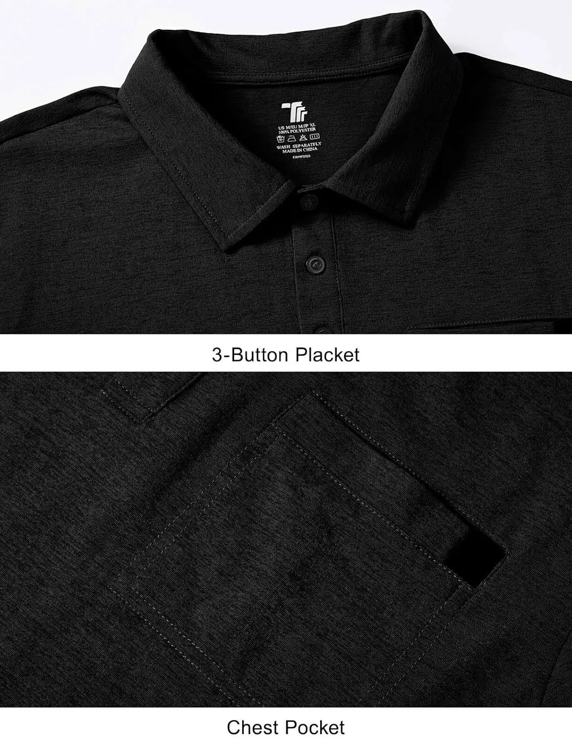 Rdruko Men's Polo Shirts Short Sleeve Dry Fit Golf Shirt with Pocket Collared Tee Shirts Athletic Casual