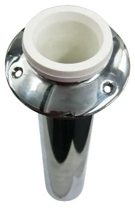 ROD HOLDER DECK MOUNT CP BRASS