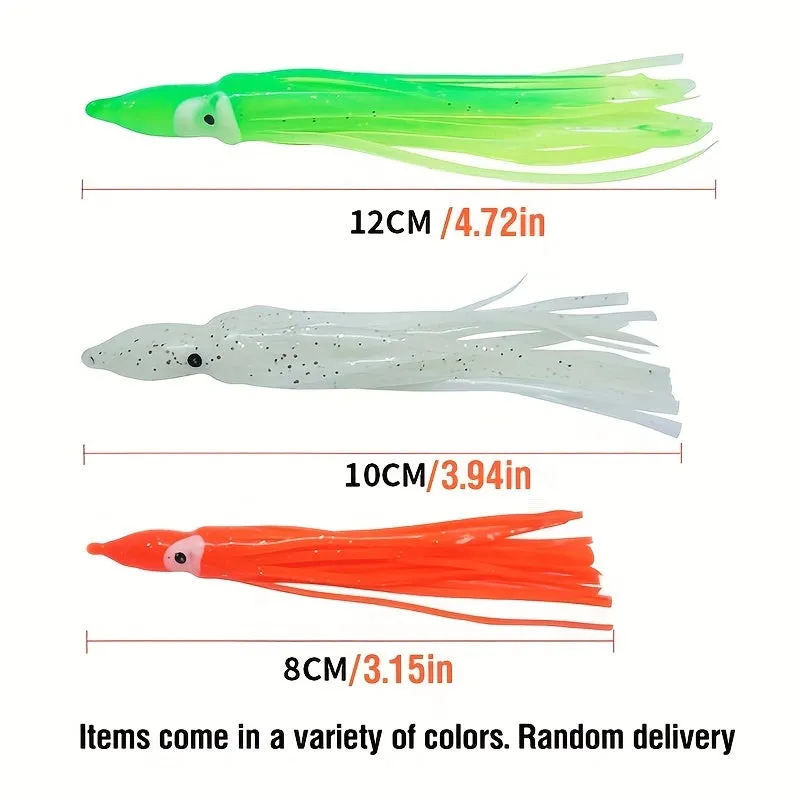 Rubber Squid Octopus Soft Bait Fishing Lures Variety Colors