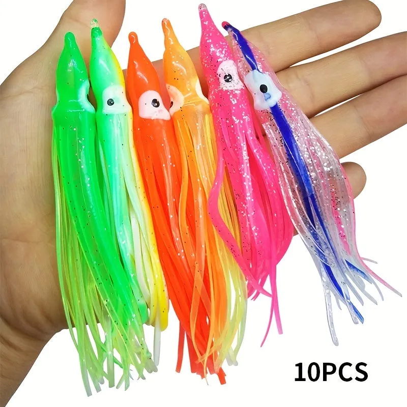 Rubber Squid Octopus Soft Bait Fishing Lures Variety Colors