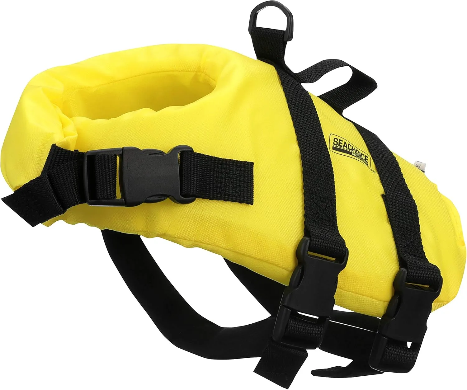 Seachoice Dog Life Vest, Adjustable Life Jacket for Dogs, w/Grab Handle, Yellow, Size XS, 7-15 Lbs.