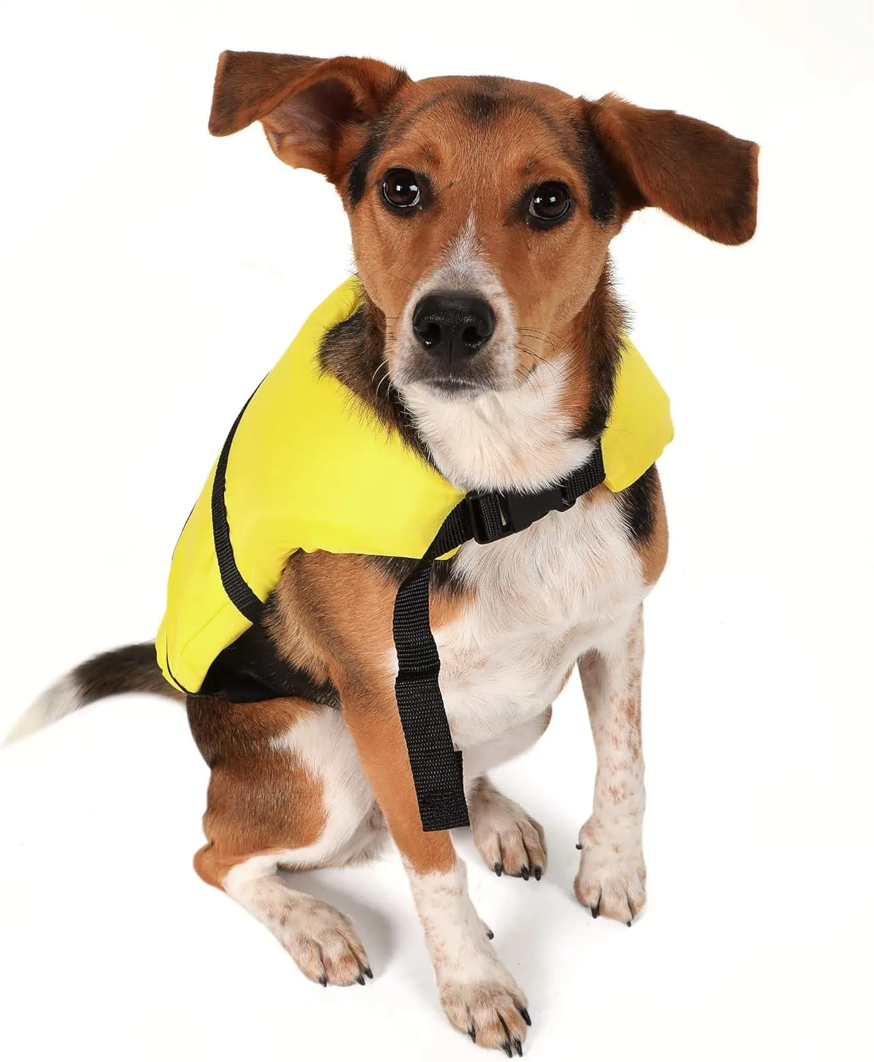 Seachoice Dog Life Vest, Adjustable Life Jacket for Dogs, w/Grab Handle, Yellow, Size XS, 7-15 Lbs.