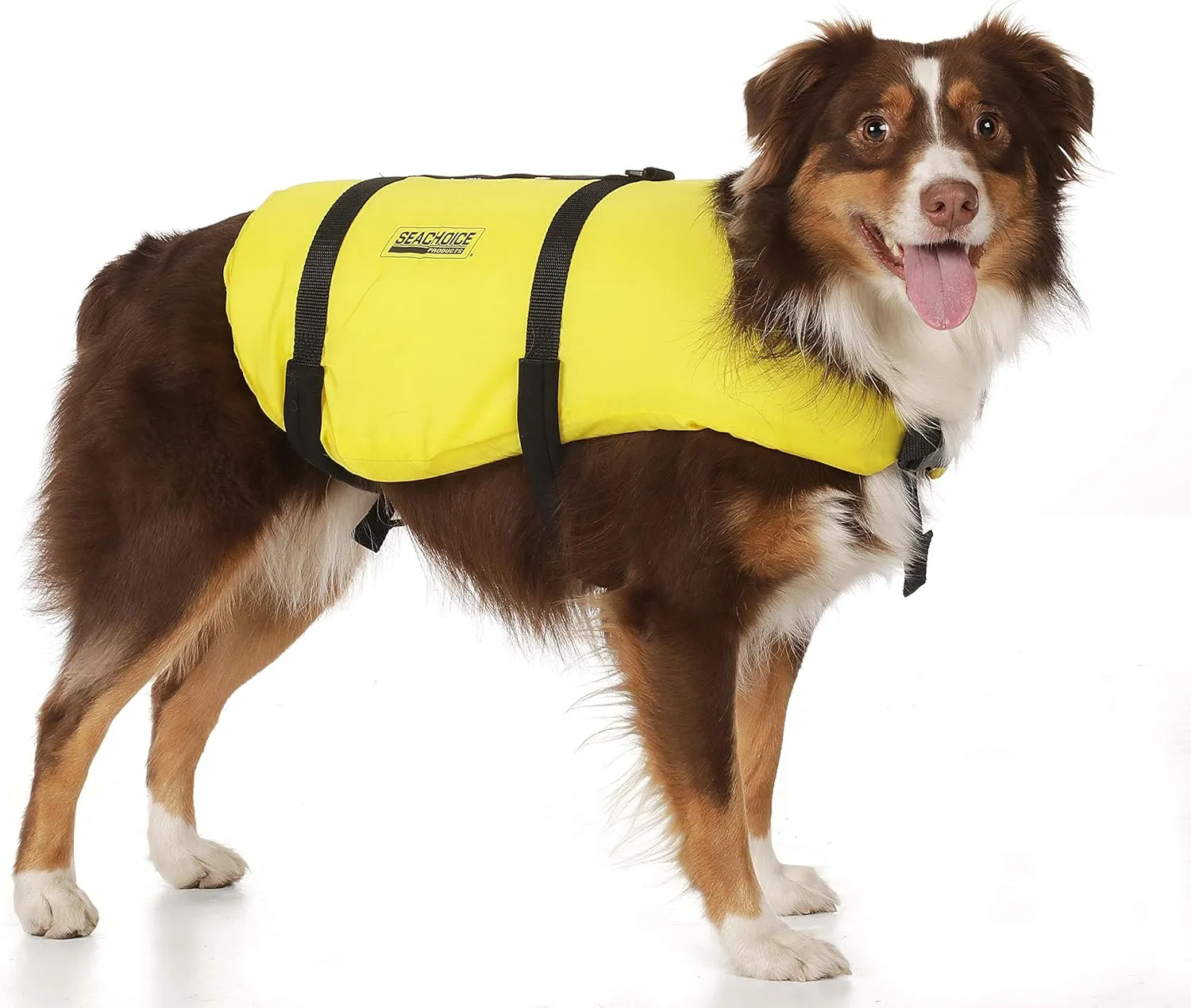 Seachoice Dog Life Vest, Adjustable Life Jacket for Dogs, w/Grab Handle, Yellow, Size XS, 7-15 Lbs.