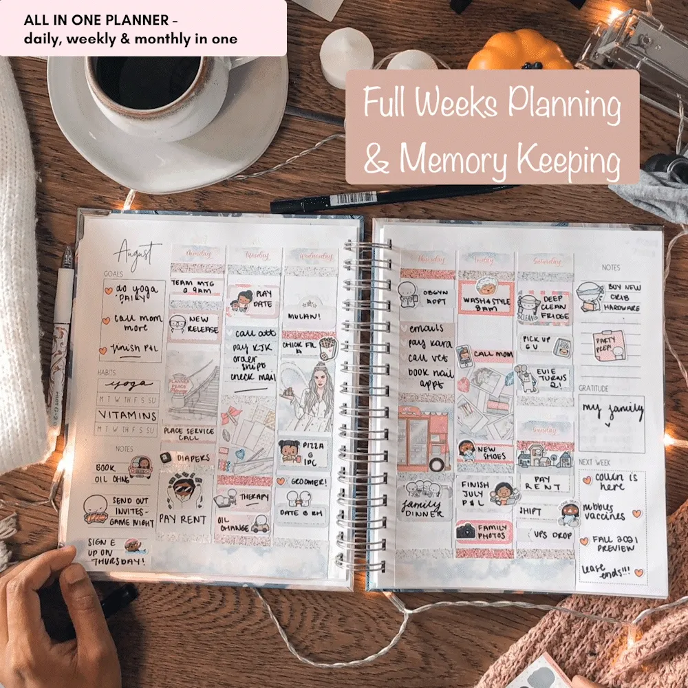 Sky | All-In-One Planner (Daily, Weekly & Monthly)