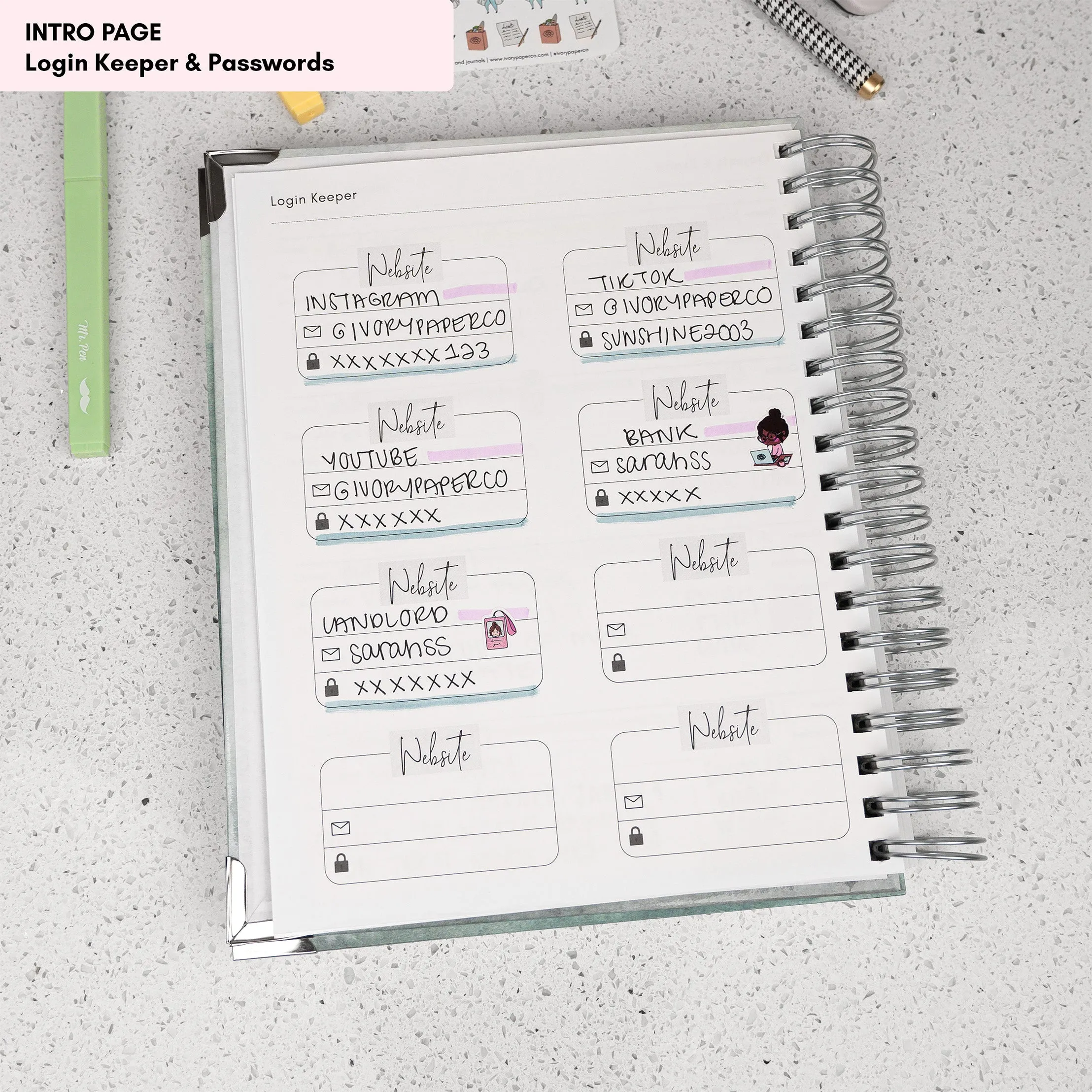 Sky | All-In-One Planner (Daily, Weekly & Monthly)