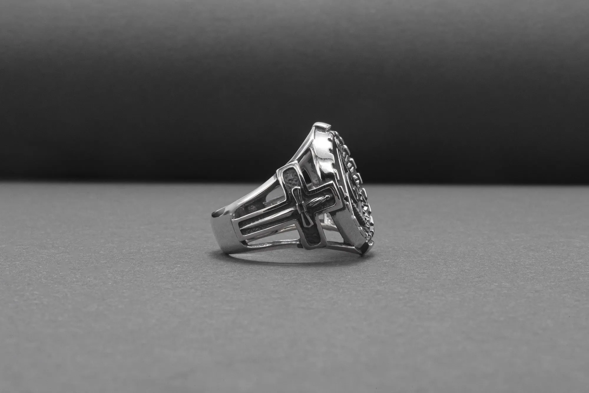 Square And Compasses Masonic Ring, Sterling Silver Handmade Jewelry