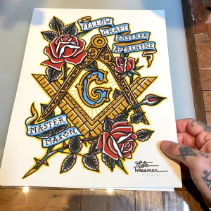 Square and Compasses Print
