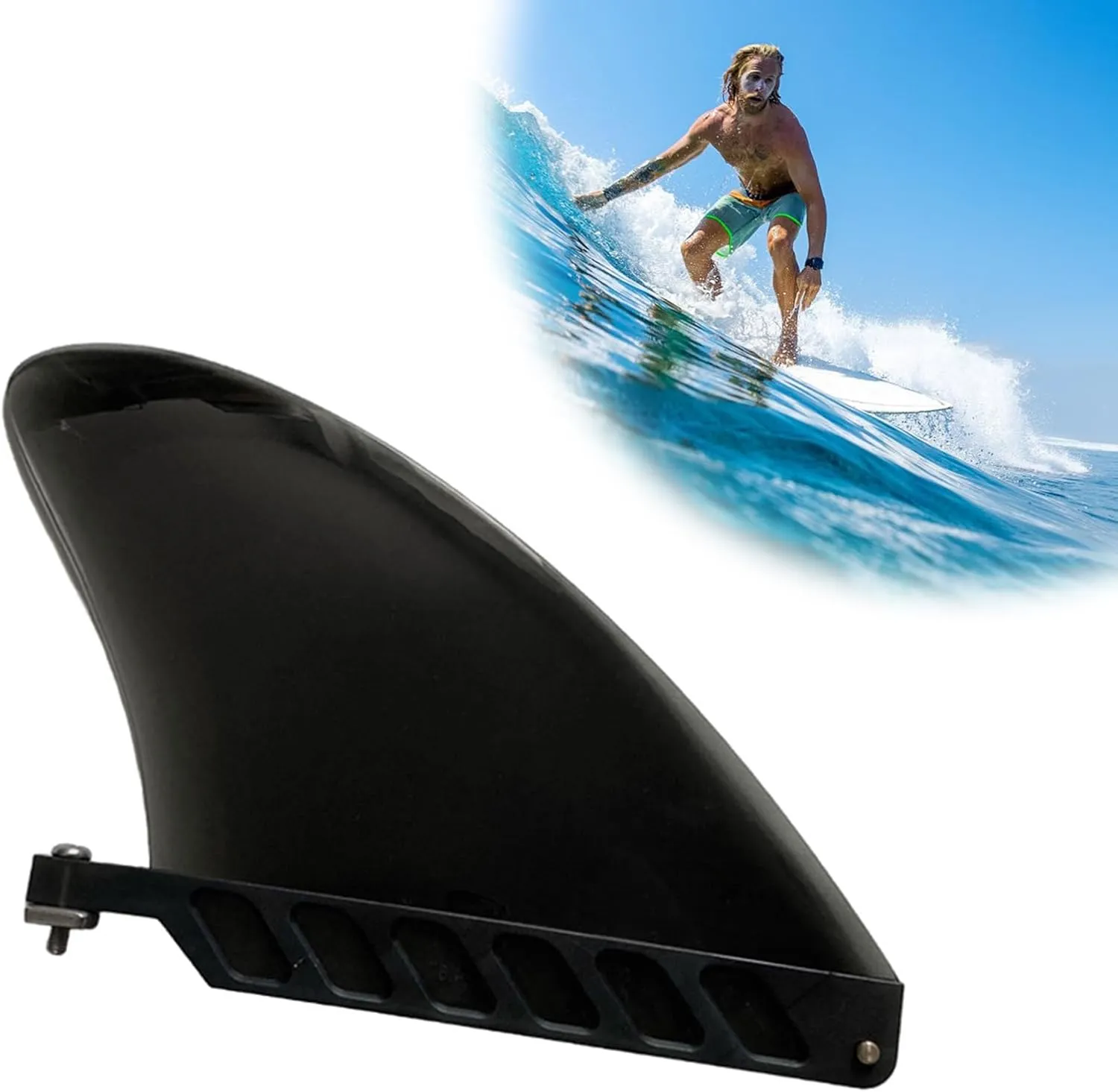 Surfboard Fin Replacement Soft Flexible Center Fin White Waters Fin for Inflatable Paddle Board Longboards Enduring