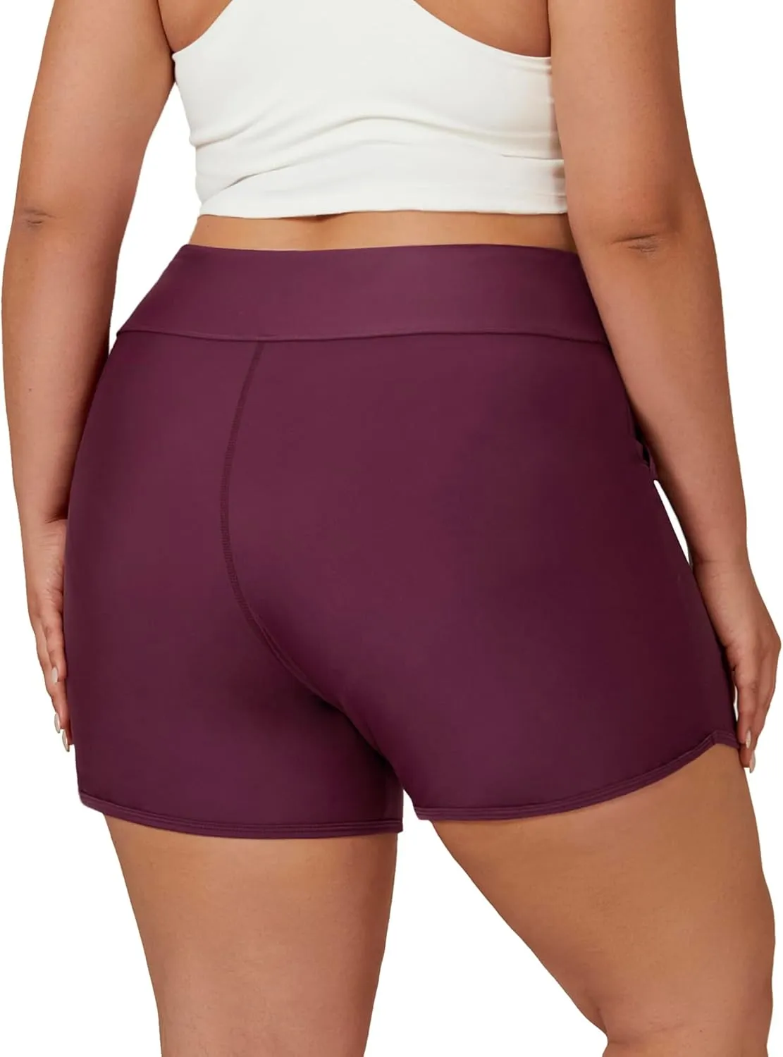 Tournesol Women's Plus Size Swim Shorts High Waisted Board Shorts UPF50  Bathing Suit Bottoms with Pockets 1X-5X