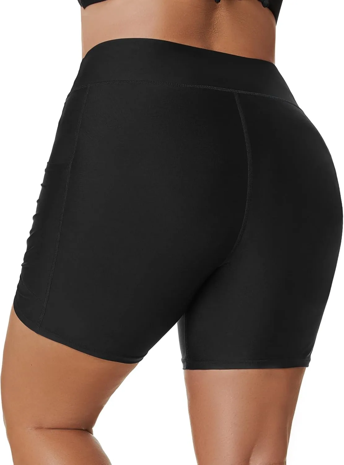 Tournesol Women's Plus Size Swim Shorts High Waisted Swimsuit Bottoms Tankini Boy Shorts Bathing Suit with Pocket