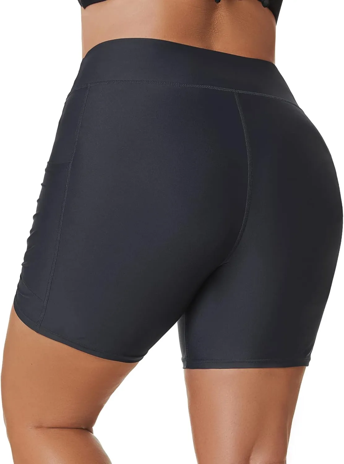 Tournesol Women's Plus Size Swim Shorts High Waisted Swimsuit Bottoms Tankini Boy Shorts Bathing Suit with Pocket