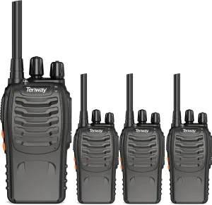 TW-888S Walkie Talkies for Adults Two Way Radios Long Range with Headphones,16 Channel Handheld 2 Way Radio Rechargeable with Flashlight Li-ion Battery and Charger (8Sx4E)