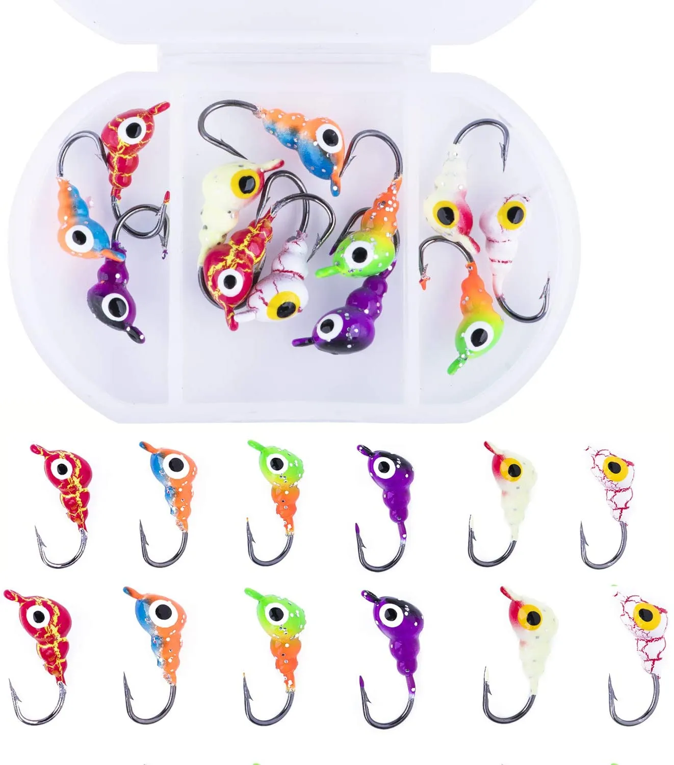Ultimate Glow-in-the-Dark Ice Fishing Jig Set - Perfect for Panfish Adventure!