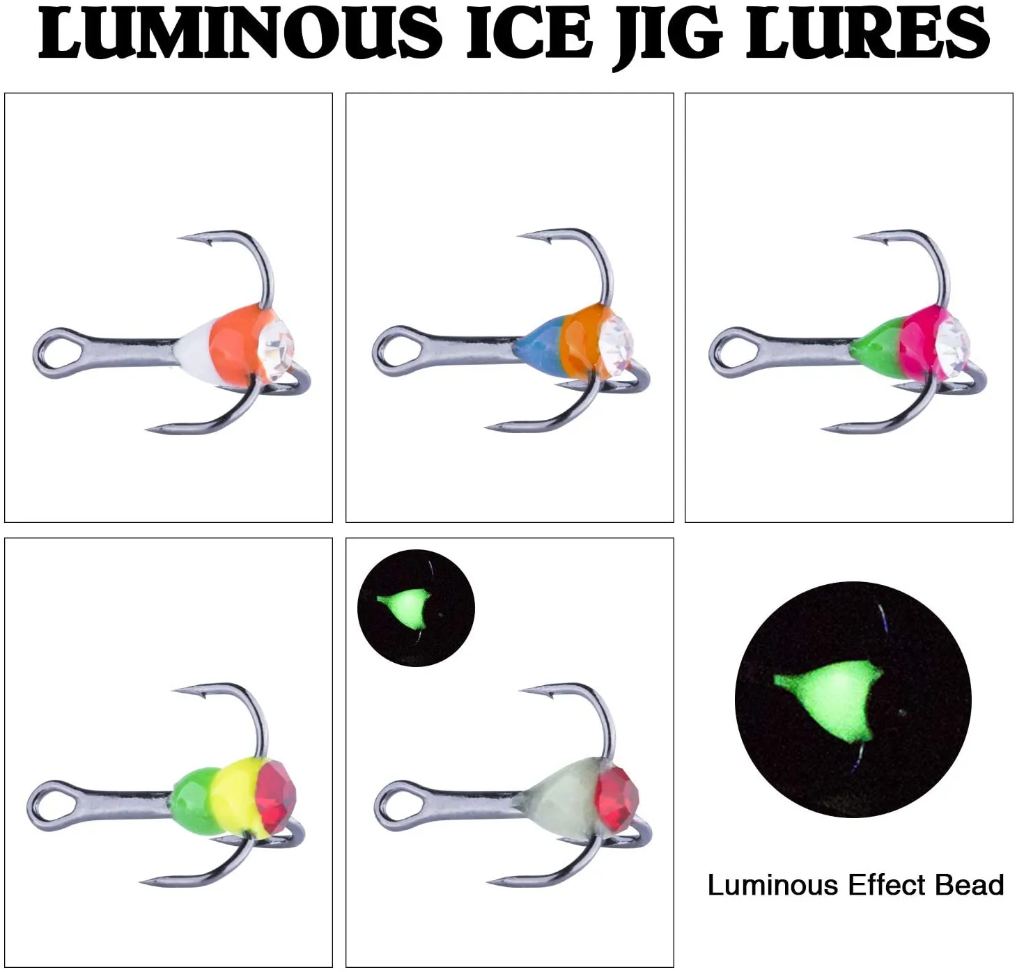 Ultimate Glow-in-the-Dark Ice Fishing Jig Set - Perfect for Panfish Adventure!