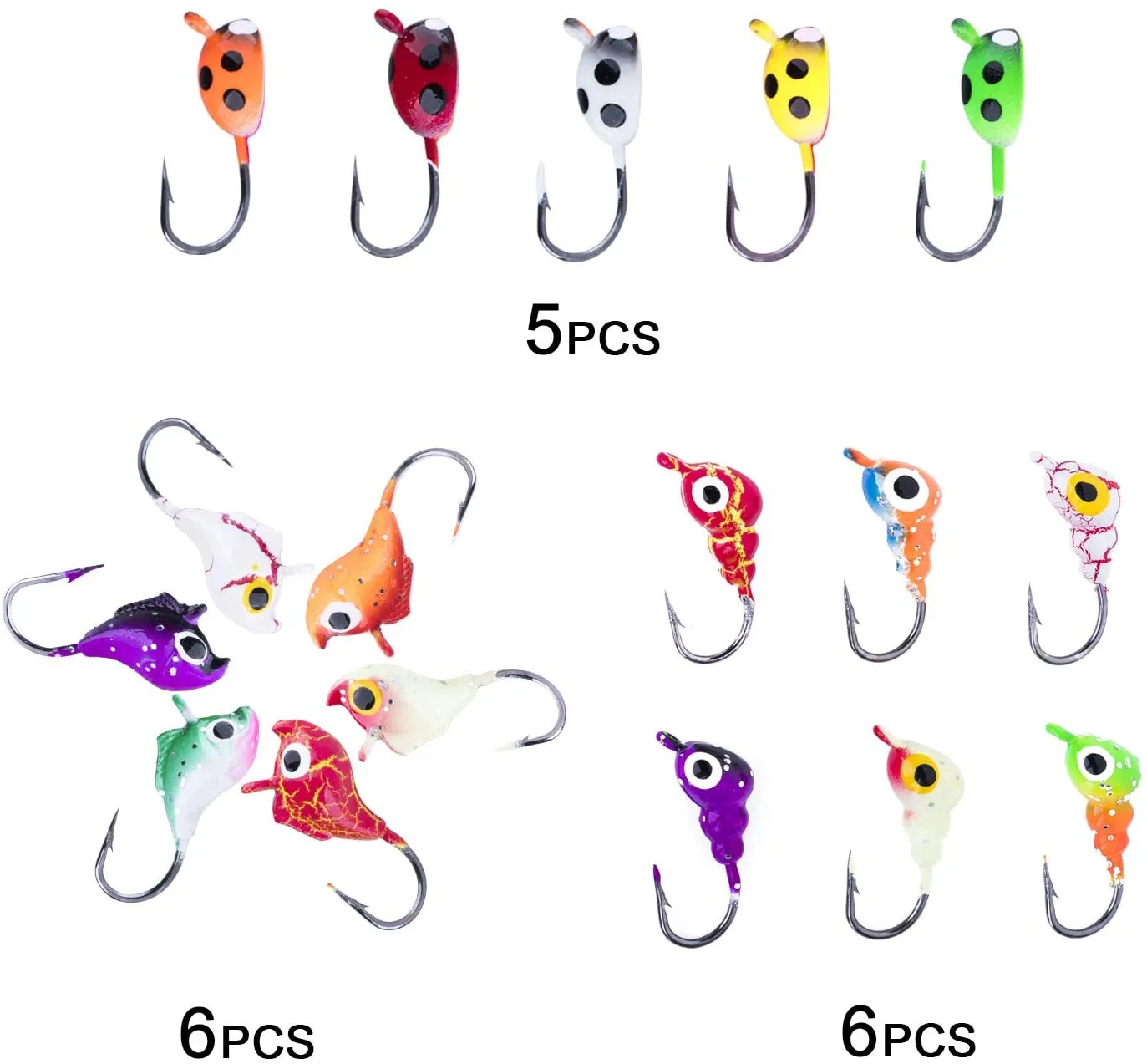 Ultimate Glow-in-the-Dark Ice Fishing Jig Set - Perfect for Panfish Adventure!