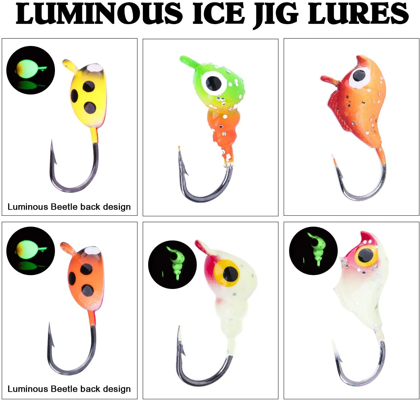 Ultimate Glow-in-the-Dark Ice Fishing Jig Set - Perfect for Panfish Adventure!