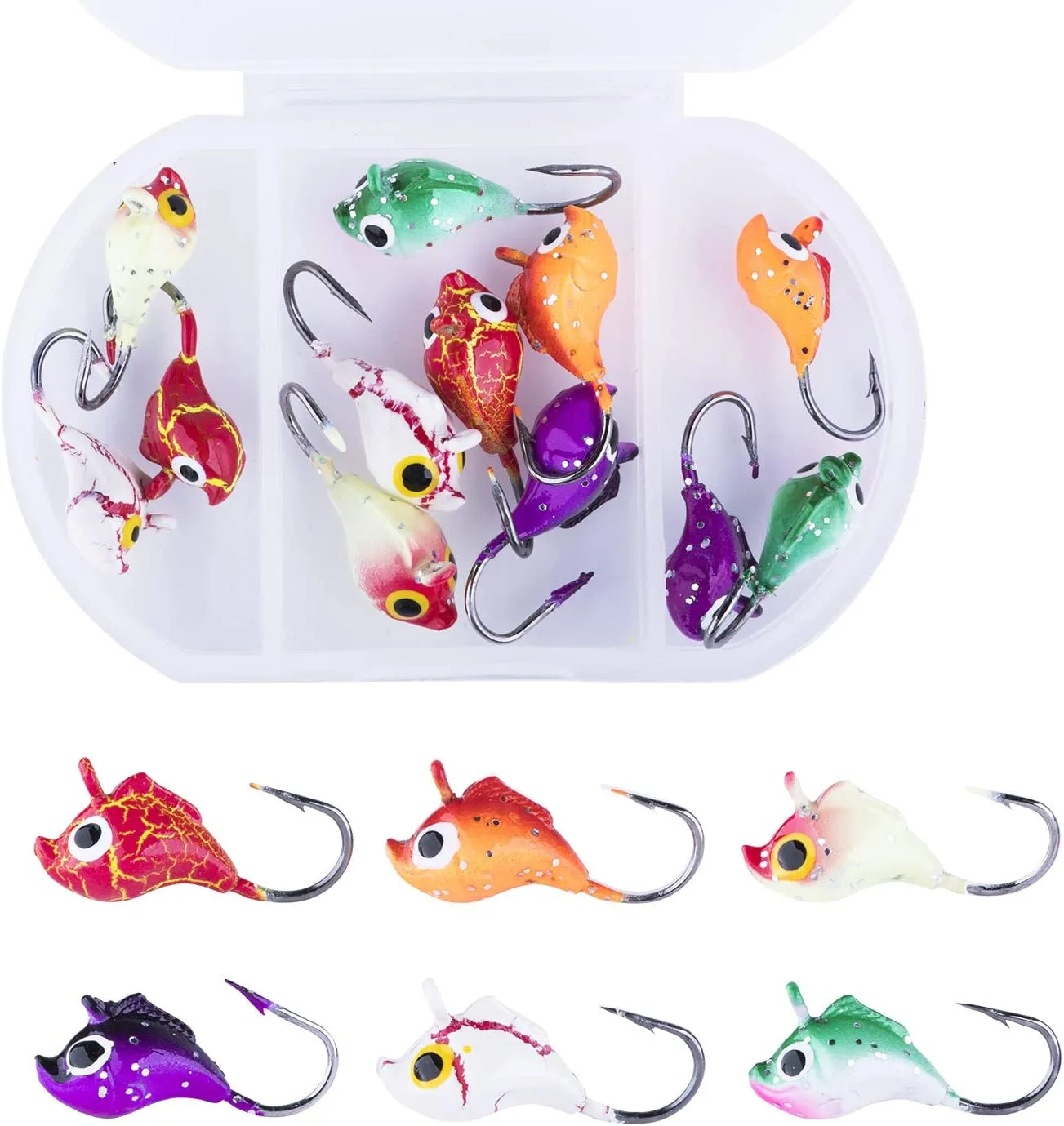 Ultimate Glow-in-the-Dark Ice Fishing Jig Set - Perfect for Panfish Adventure!