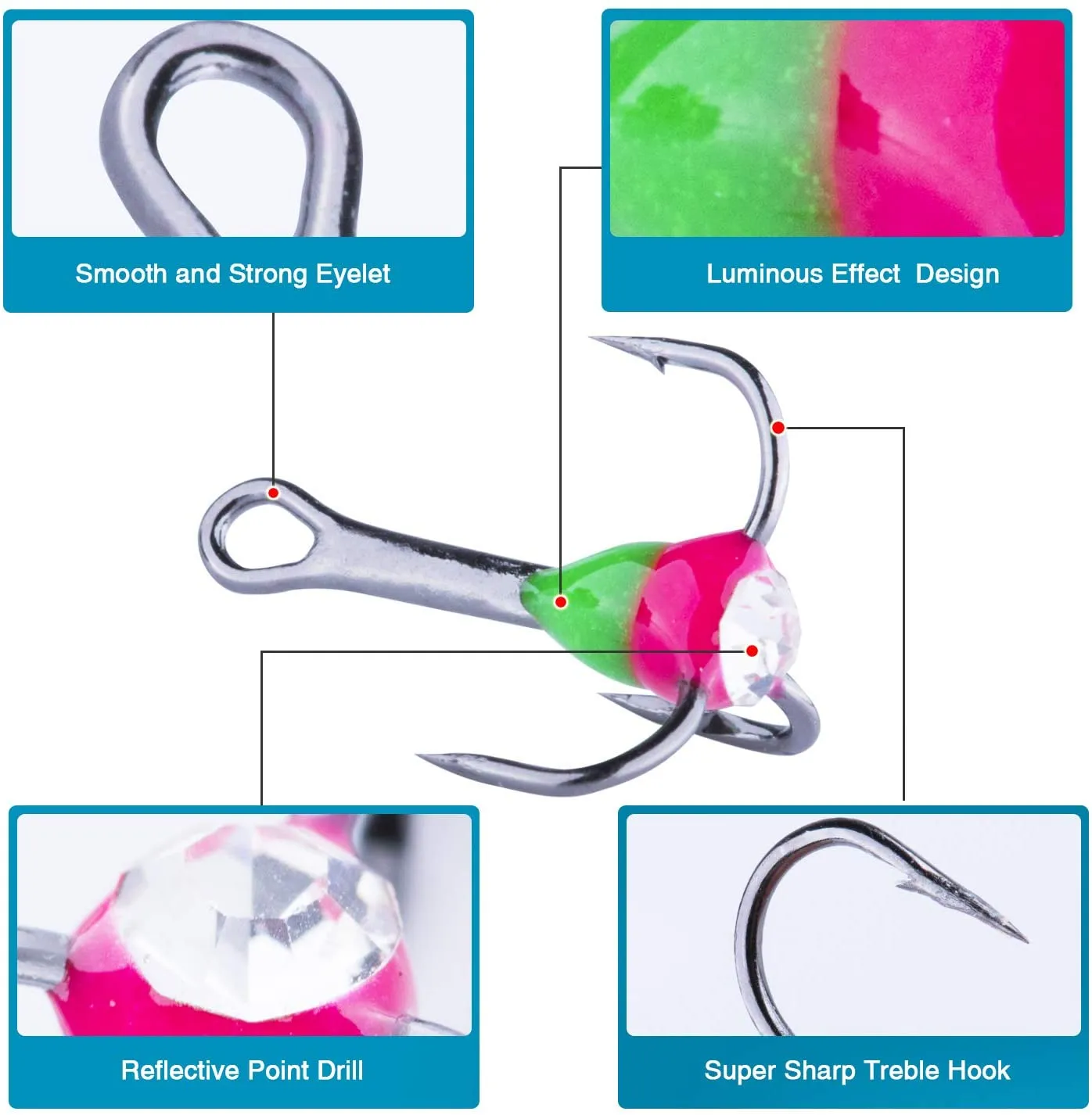 Ultimate Glow-in-the-Dark Ice Fishing Jig Set - Perfect for Panfish Adventure!