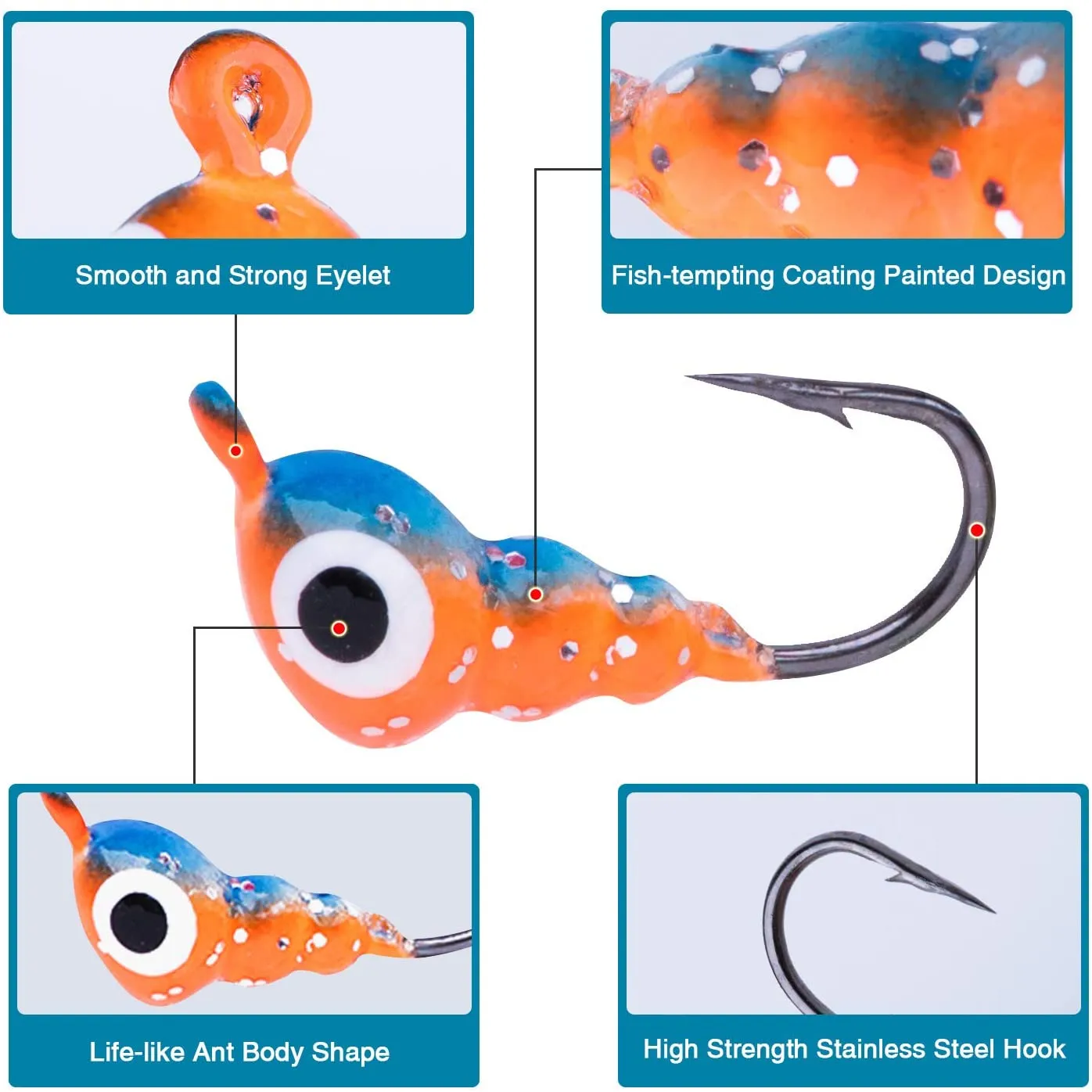 Ultimate Glow-in-the-Dark Ice Fishing Jig Set - Perfect for Panfish Adventure!