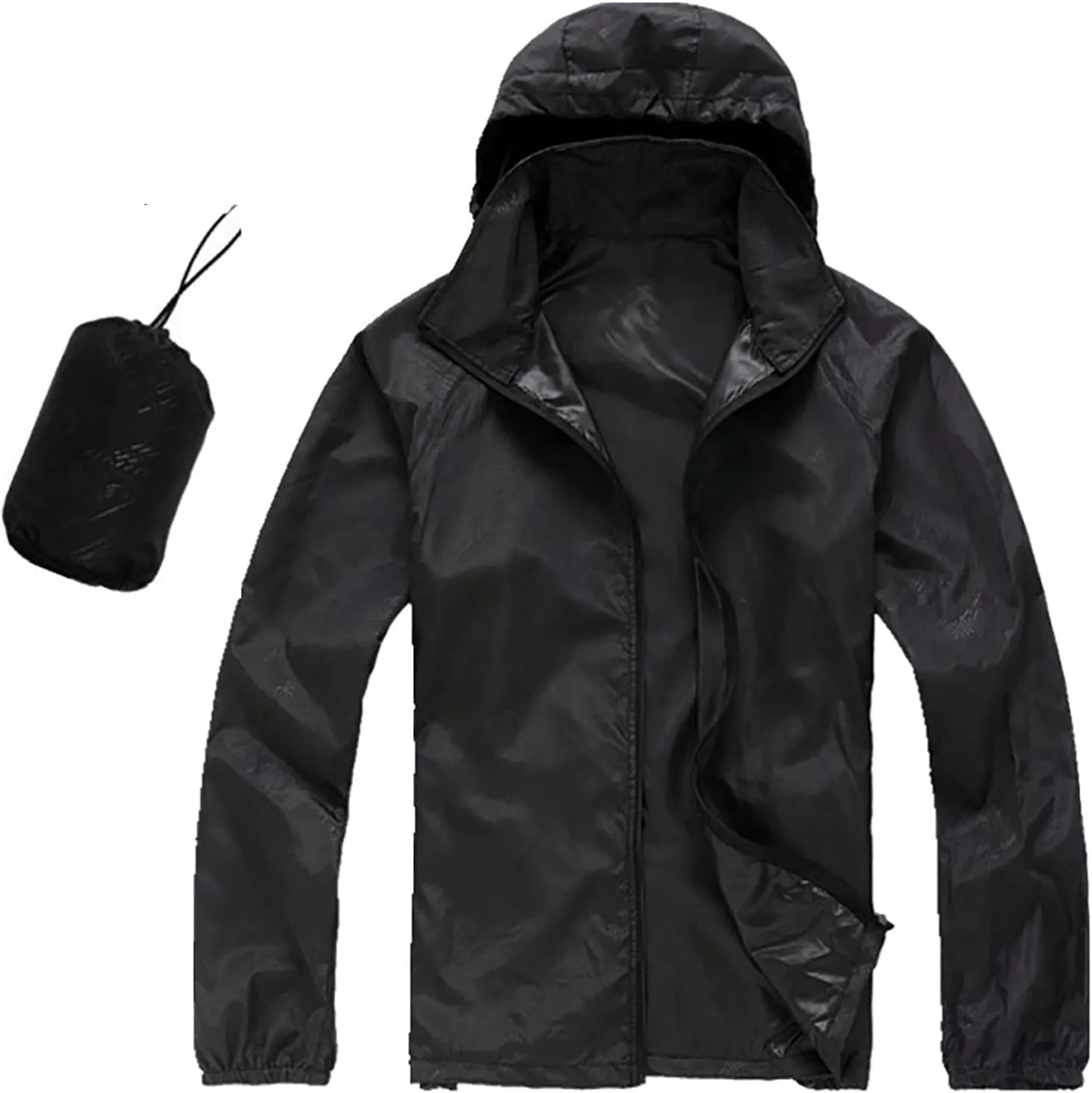 Womens Rain Jacket with Hood Lightweight Waterproof Raincoat Windbreaker Jackets Solid Color Packable Rain Coats